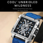 YASHIDUN 5071 Stylish Square Quartz Watch Silicone Strap Men Luminous Wrist Watch