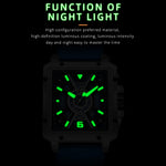 YASHIDUN 5071 Stylish Square Quartz Watch Silicone Strap Men Luminous Wrist Watch