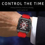 YASHIDUN 5071 Stylish Square Quartz Watch Silicone Strap Men Luminous Wrist Watch