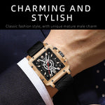 YASHIDUN 5071 Stylish Square Quartz Watch Silicone Strap Men Luminous Wrist Watch