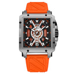 YASHIDUN 5071 Stylish Square Quartz Watch Silicone Strap Men Luminous Wrist Watch