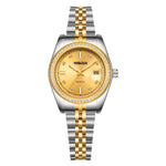 YASHIDUN 5068 Stylish Women Quartz Watch Steel Strap Rhinestone Decor Luminous Watch