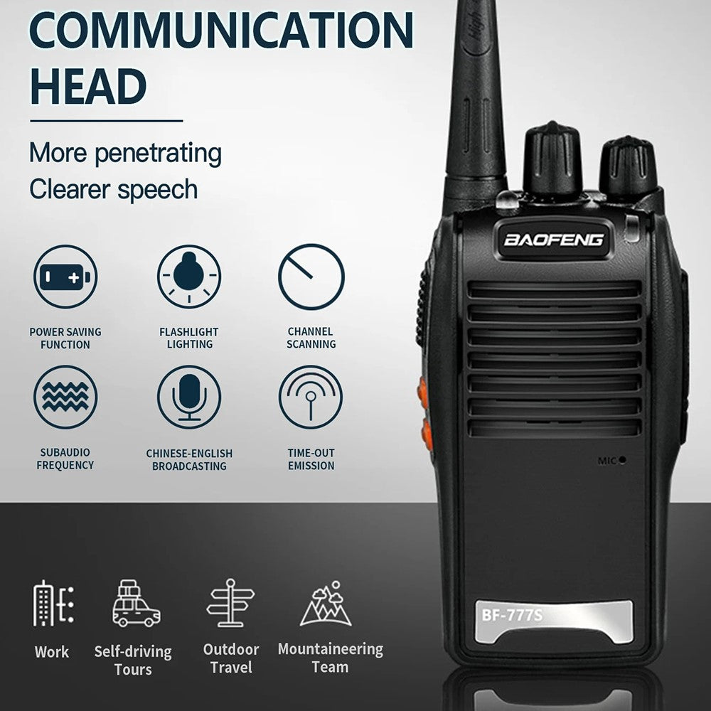 BAOFENG bf-777s 2 stk. udendørs håndholdt samtaleanlæg tovejsradio UHF 400-470MHZ Walkie Talkie