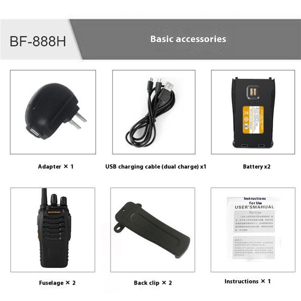 BAOFENG BF-888H 2Pcs Outdoor Handheld Two Way Radio UHF 400-470MHZ Walkie Talkie
