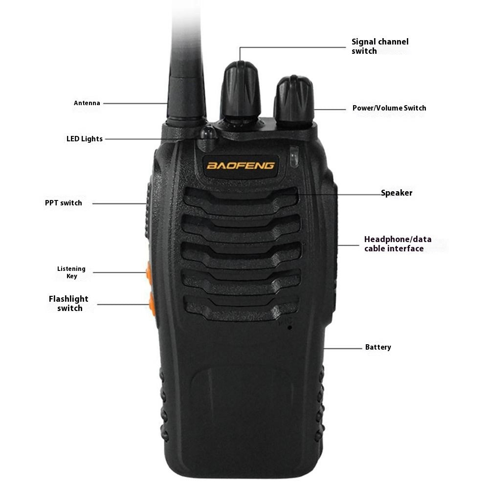 BAOFENG BF-888H 2Pcs Outdoor Handheld Two Way Radio UHF 400-470MHZ Walkie Talkie