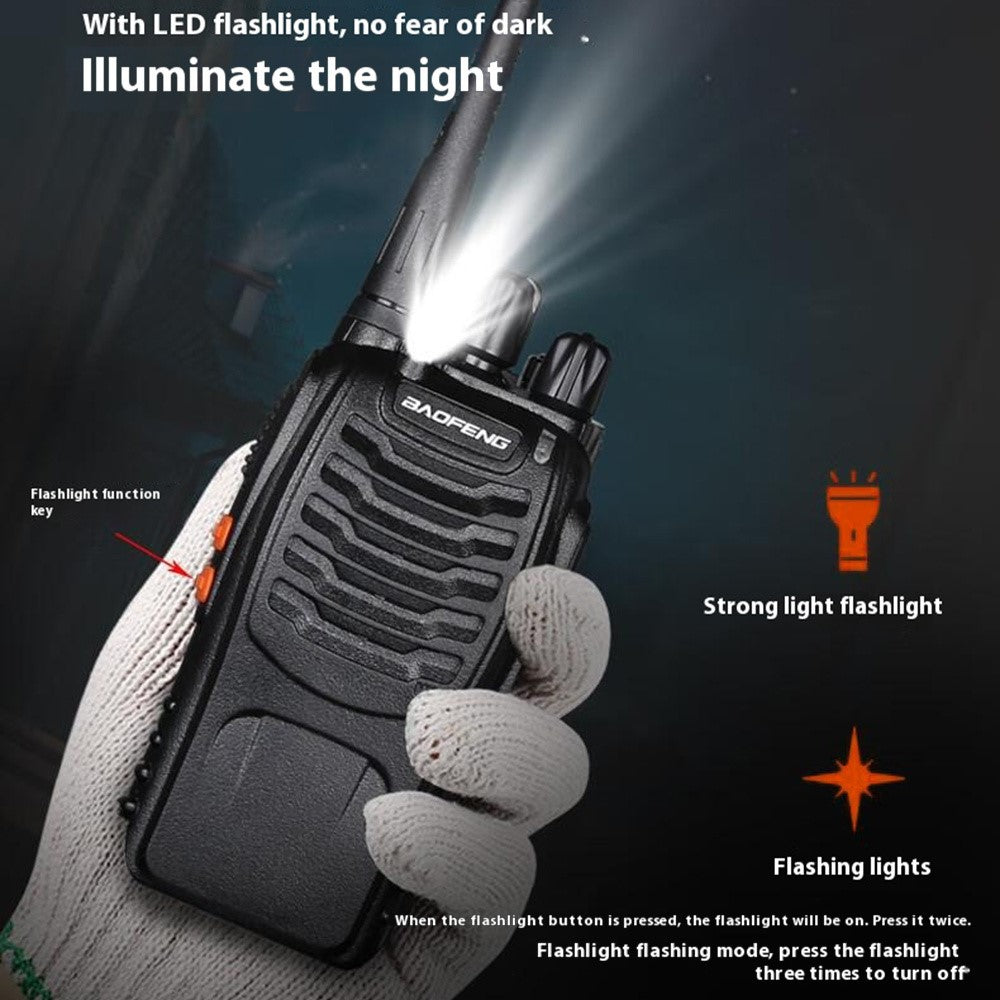 BAOFENG BF-888S 2Pcs Outdoor Handheld Interphone UHF VHF Walkie Talkie with Flashlight