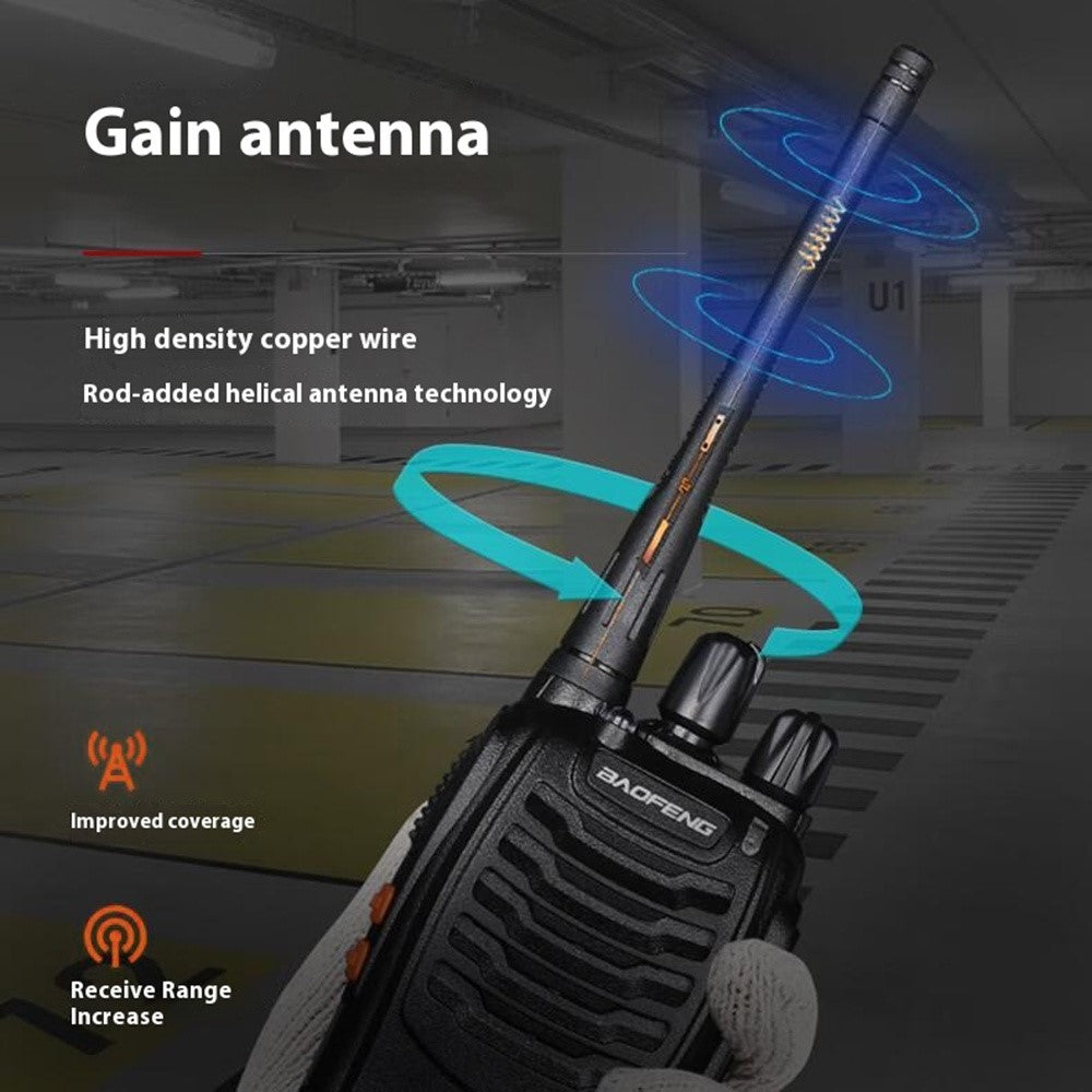 BAOFENG BF-888S 2Pcs Outdoor Handheld Interphone UHF VHF Walkie Talkie with Flashlight
