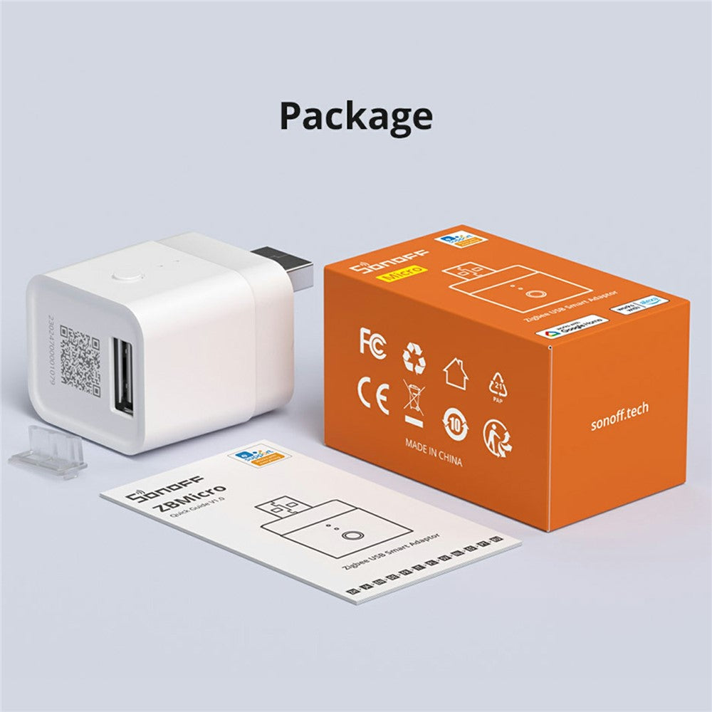 SONOFF Micro Zigbee USB Smart Strømadapter Stemmestyring Hurtigopladningsblokmodul