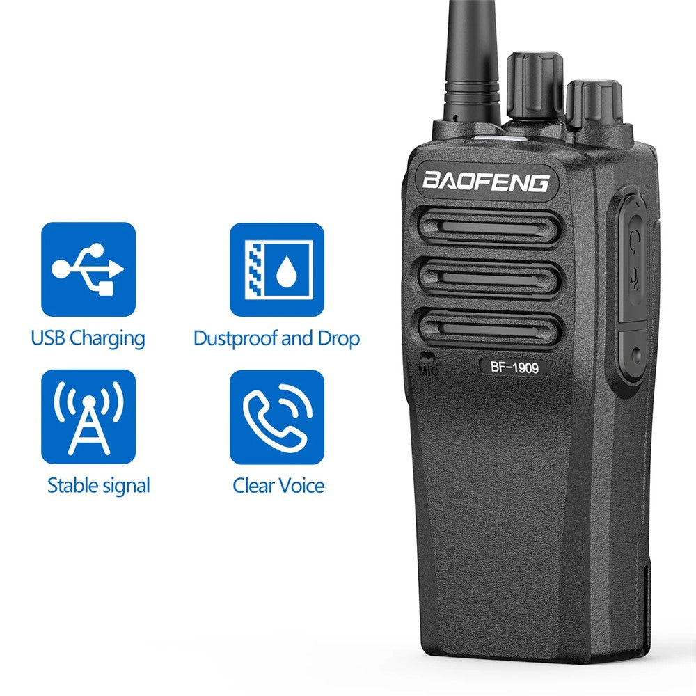 BAOFENG BF-1909 10 km afstand håndholdt tovejs radio intercom UHF 400-470MHZ Walkie Talkie