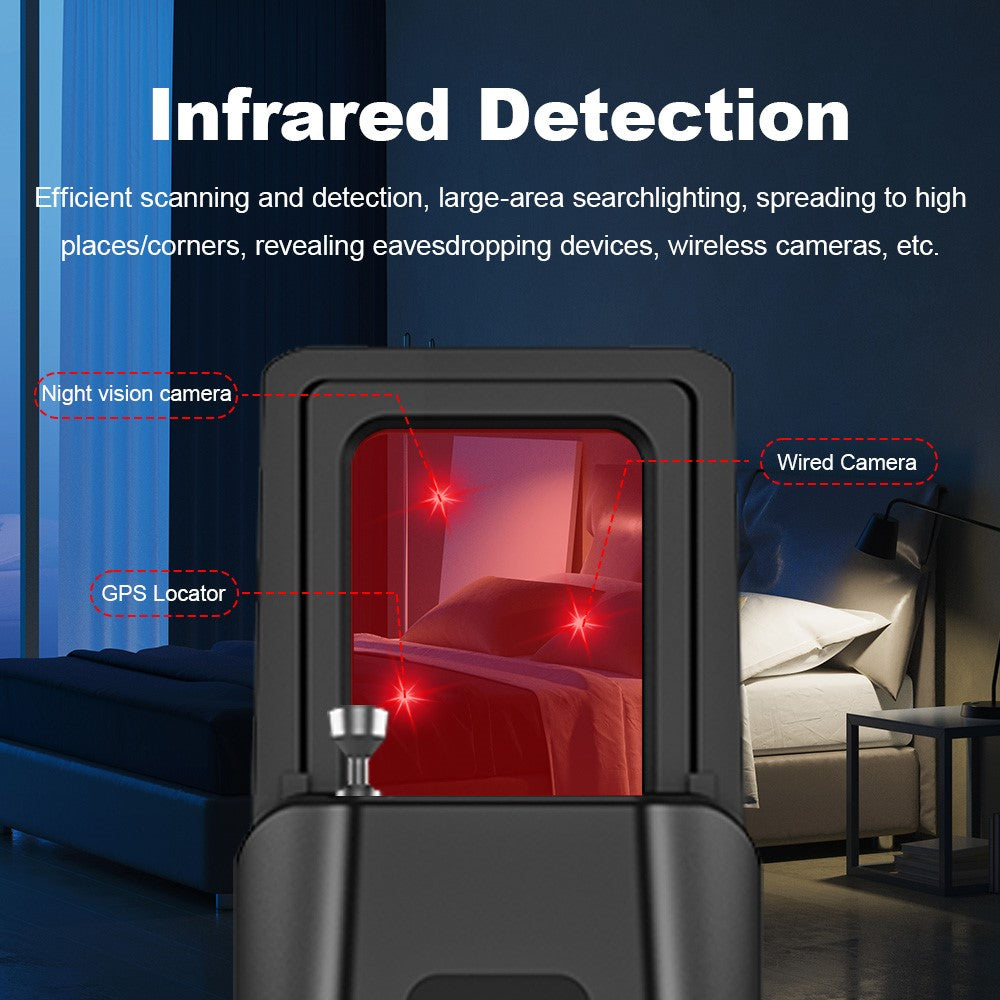 T011 Wireless RF Signal Detector GPS WiFi Tracker Camera Bug Detector Anti-Spy Infrared Scanner