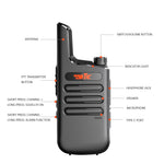 DK F1 2Pcs Portable Mini Handheld Interphone UHF 400-480MHZ Walkie Talkie