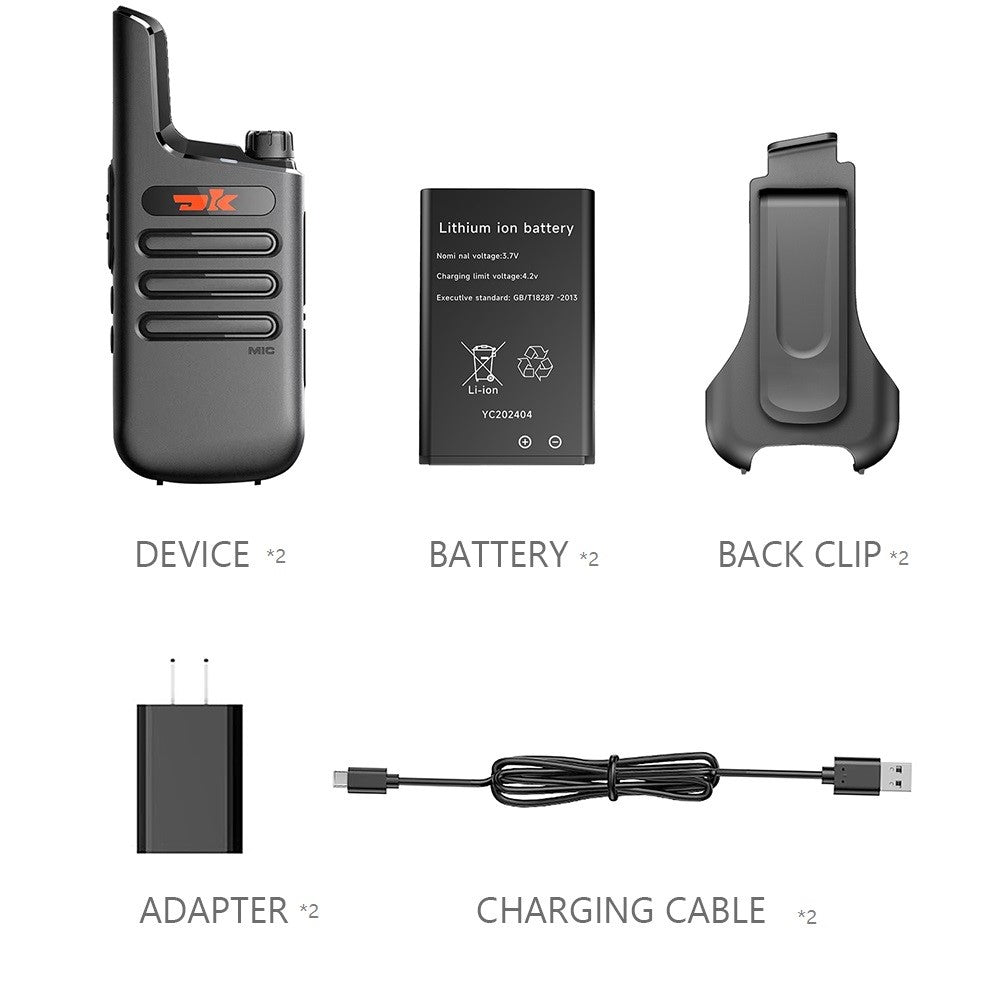 DK F1 2Pcs Portable Mini Handheld Interphone UHF 400-480MHZ Walkie Talkie