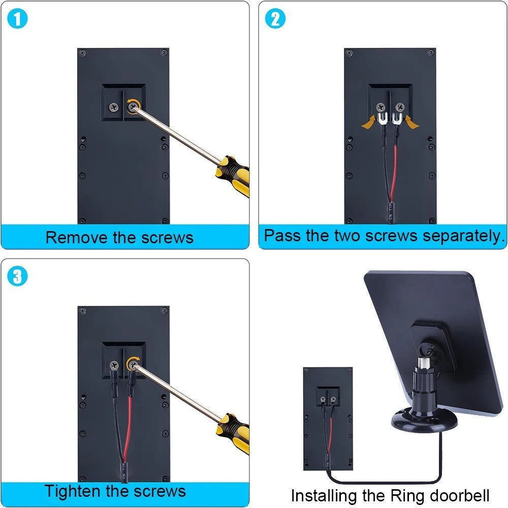 4W Solar Panel for Ring Video Doorbell 4 / 3 / 3 Plus / 2 Surveillance Smart Doorbell Charger