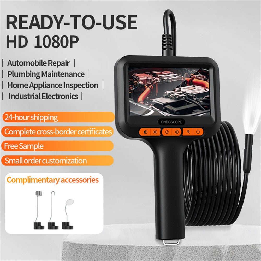 T42-AV 8mm Single Lens Endoscope 4.3 Inch IPS Screen 1080P HD Handheld Inspection Camera