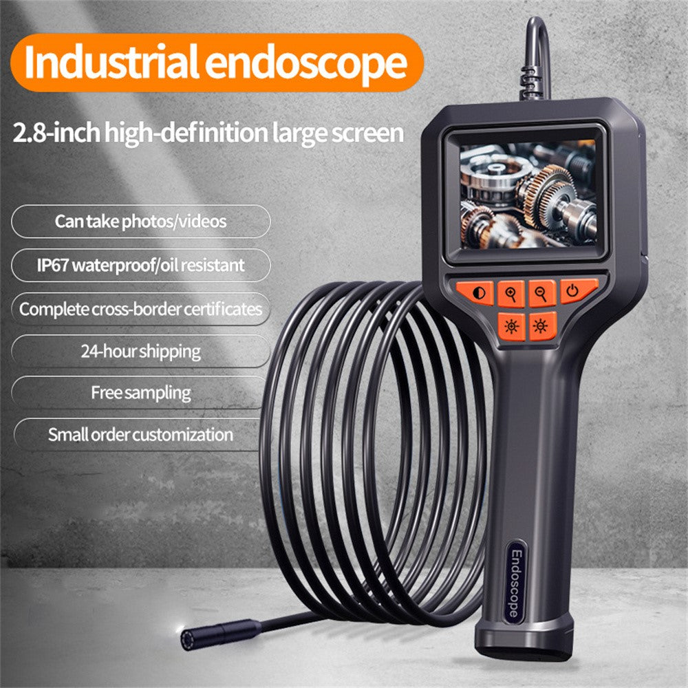 T33-AV 8mm Single Lens HD Handheld Endoscope with Screen Industrial Borescope