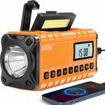 XSY340 Digital Display Outdoor Solar Hand Crank FM Radio Flashlight 10000mAh Power Bank