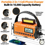 XSY340 Digital Display Outdoor Solar Hand Crank FM Radio Flashlight 10000mAh Power Bank