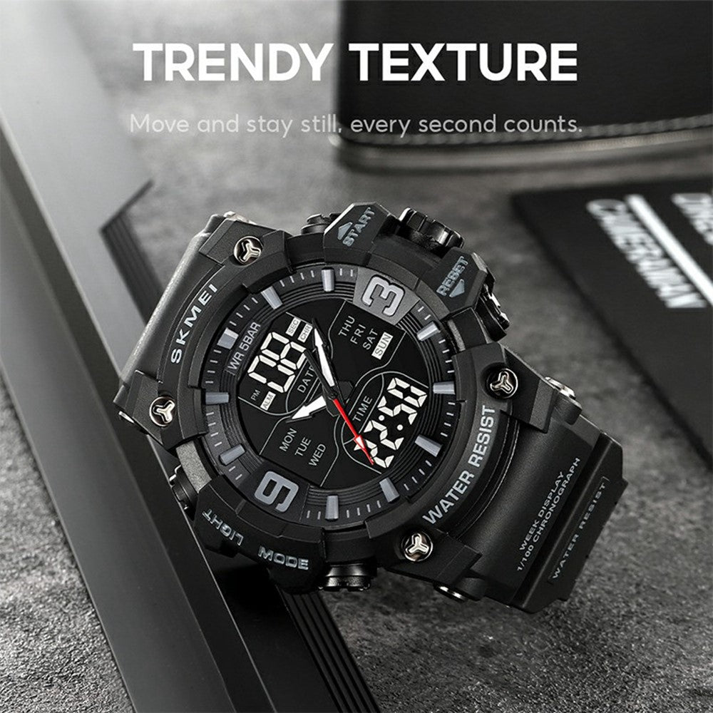 SKMEI 2222 Outdoor Sports Multi-function Electronic Watch 50m Waterproof Luminous Stopwatch