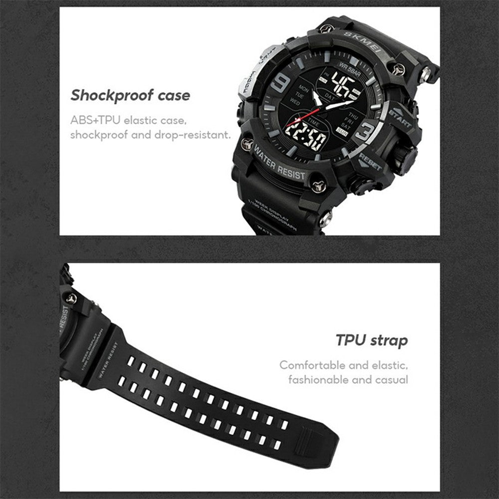 SKMEI 2222 Outdoor Sports Multi-function Electronic Watch 50m Waterproof Luminous Stopwatch