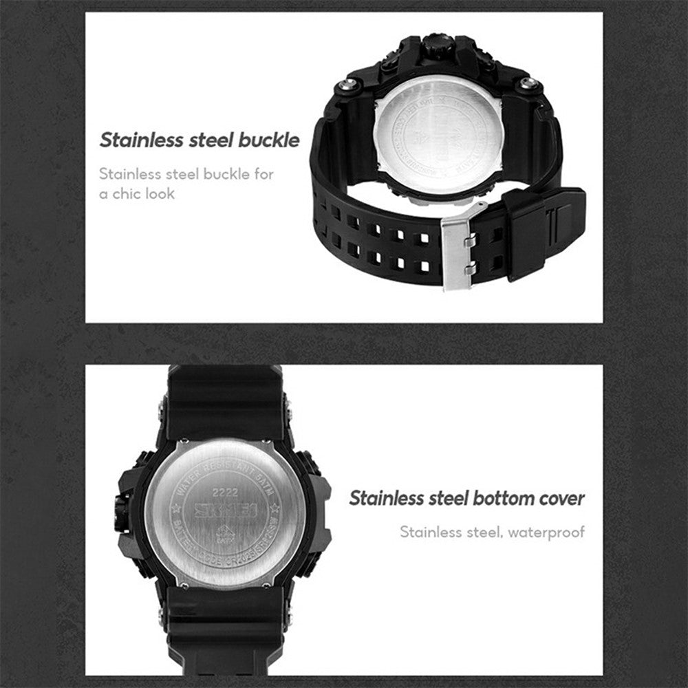 SKMEI 2222 Outdoor Sports Multi-function Electronic Watch 50m Waterproof Luminous Stopwatch