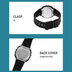 SKMEI 2326 Digital Electronic Watch for Students, Square LED Display, 50M Water Resistant