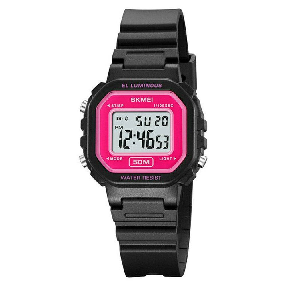 SKMEI 2326 Digital Electronic Watch for Students, Square LED Display, 50M Water Resistant