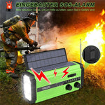 XSY320 Outdoor Solar Hand Crank FM / AM / WB Radio Flashlight 5000mAh Power Bank