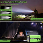 XSY320 Outdoor Solar Hand Crank FM / AM / WB Radio Flashlight 5000mAh Power Bank