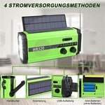 XSY320 Outdoor Solar Hand Crank FM / AM / WB Radio Flashlight 5000mAh Power Bank