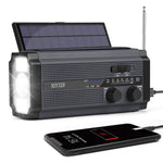XSY320 Outdoor Solar Hand Crank FM / AM / WB Radio Flashlight 5000mAh Power Bank