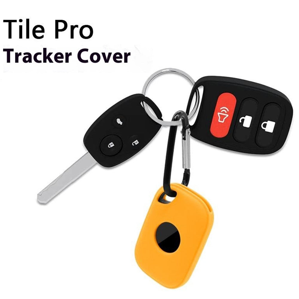 For Tile Pro (2024) Silicone Case Bluetooth-compatible Tracker Protective Cover with Hanging Buckle