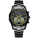 WLISTH 6189 Stylish Business Wrist Watch Steel Band Luminous Quartz Watch