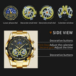 WLISTH 6189 Stylish Business Wrist Watch Steel Band Luminous Quartz Watch