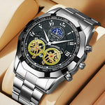 WLISTH 6189 Stylish Business Wrist Watch Steel Band Luminous Quartz Watch