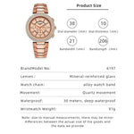 WLISTH 6197 Rhinestone Decor Women Quartz Watch Luminous Round Wrist Watch