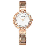 WLISTH 6198 Kvinde Quartz Ur med Rhinestone Dekoration og Stilfuldt Rundt Design
