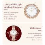 WLISTH 6198 Kvinde Quartz Ur med Rhinestone Dekoration og Stilfuldt Rundt Design