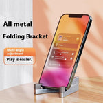 V-Shape Aluminum Alloy Phone Stand Foldable Mini Portable Desktop Holder