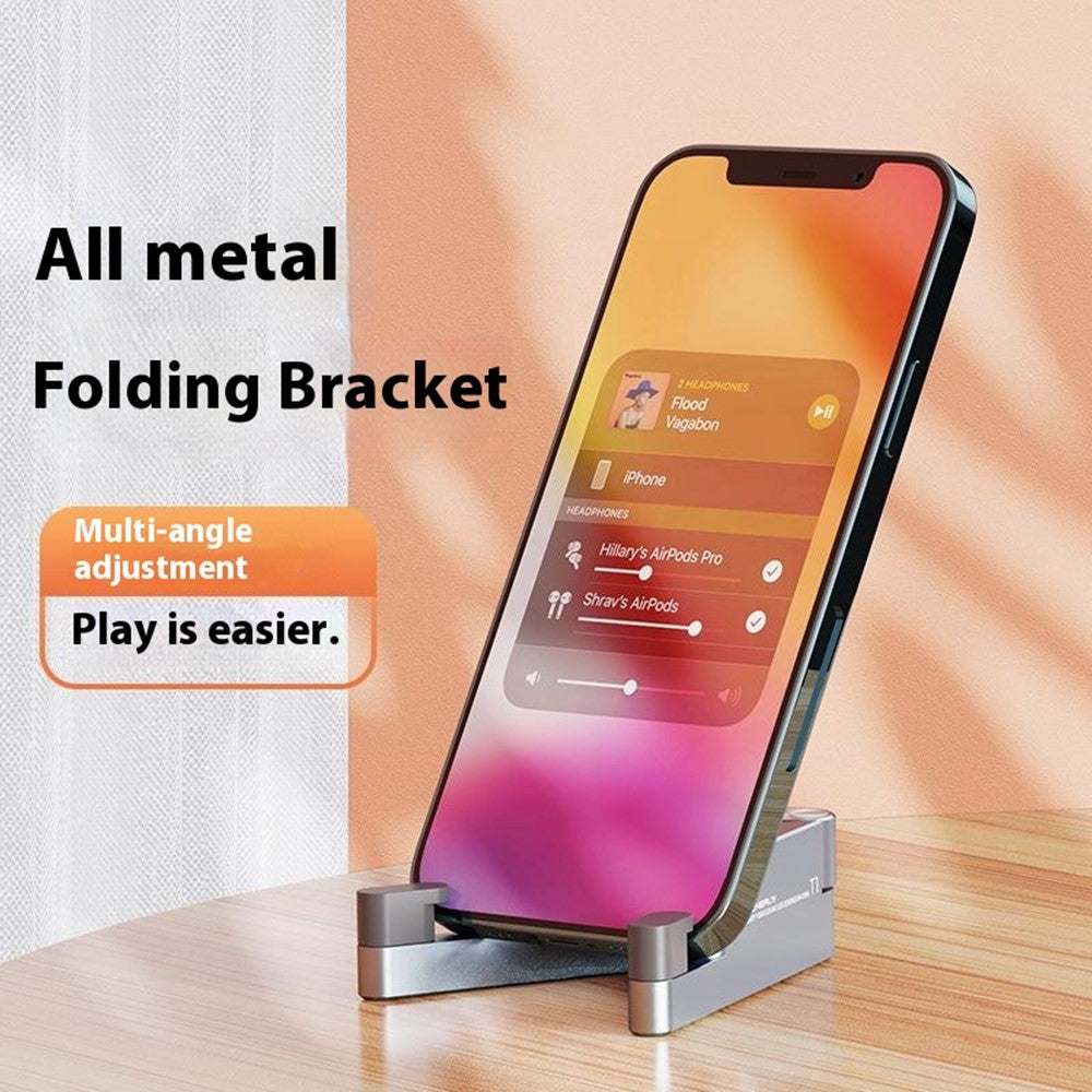 V-Shape Aluminum Alloy Phone Stand Foldable Mini Portable Desktop Holder