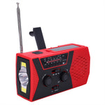HY-018 Portable Solar Hand Crank FM AM WB Radio 3LED Flashlight Reading Lamp Power Bank