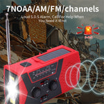 HY-018 Portable Solar Hand Crank FM AM WB Radio 3LED Flashlight Reading Lamp Power Bank