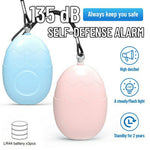 PA400 Cartoon Personal Alarm 130dB Self Defense Emergency Siren LED Strobe Light Egg Shaped Safety Device