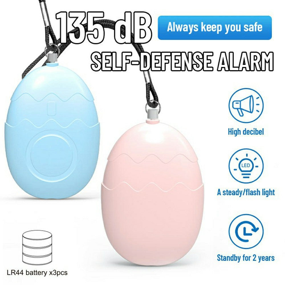PA400 Cartoon Personal Alarm 130dB Self Defense Emergency Siren LED Strobe Light Egg Shaped Safety Device
