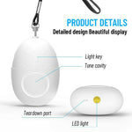 PA400 Cartoon Personal Alarm 130dB Self Defense Emergency Siren LED Strobe Light Egg Shaped Safety Device