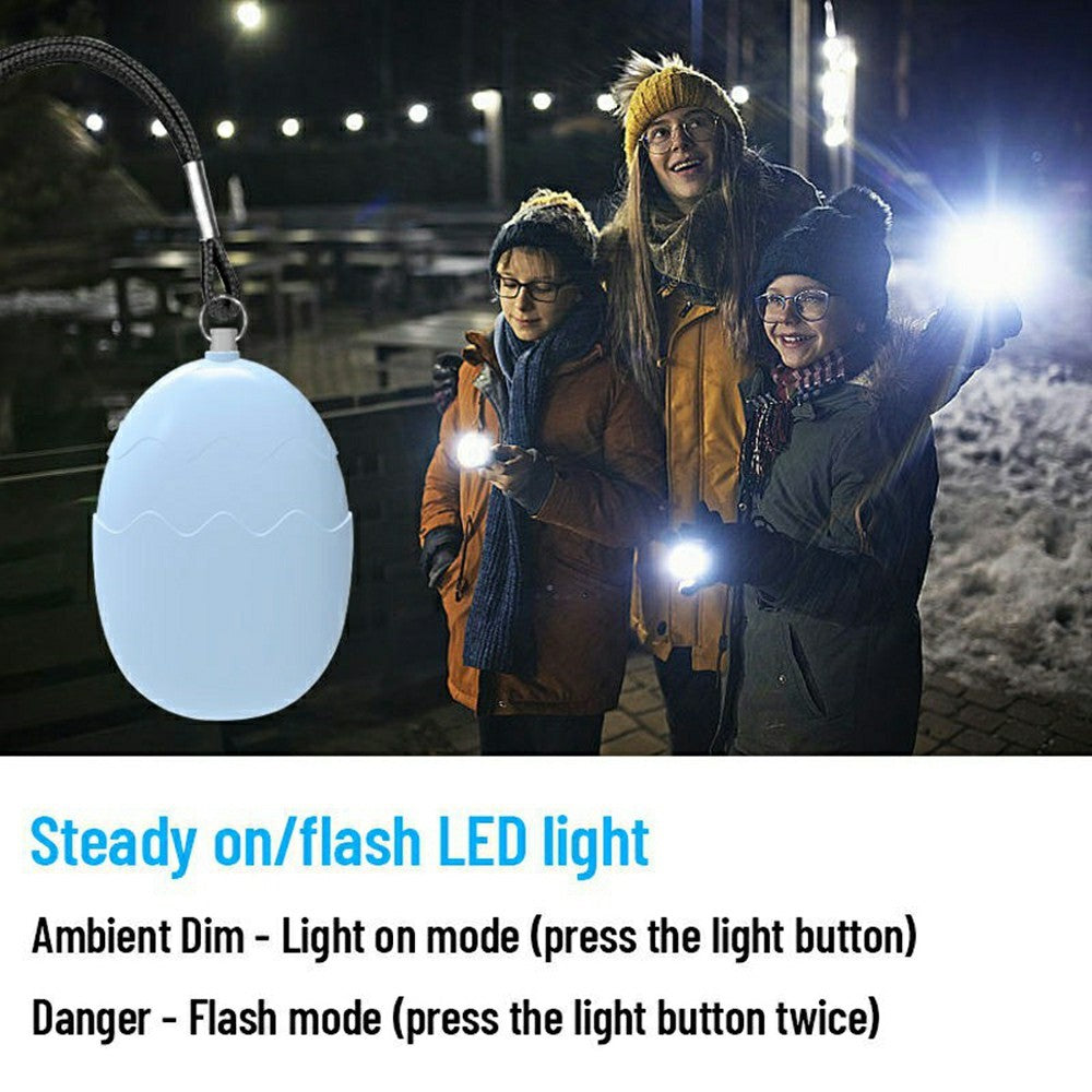 PA400 Cartoon Personal Alarm 130dB Self Defense Emergency Siren LED Strobe Light Egg Shaped Safety Device