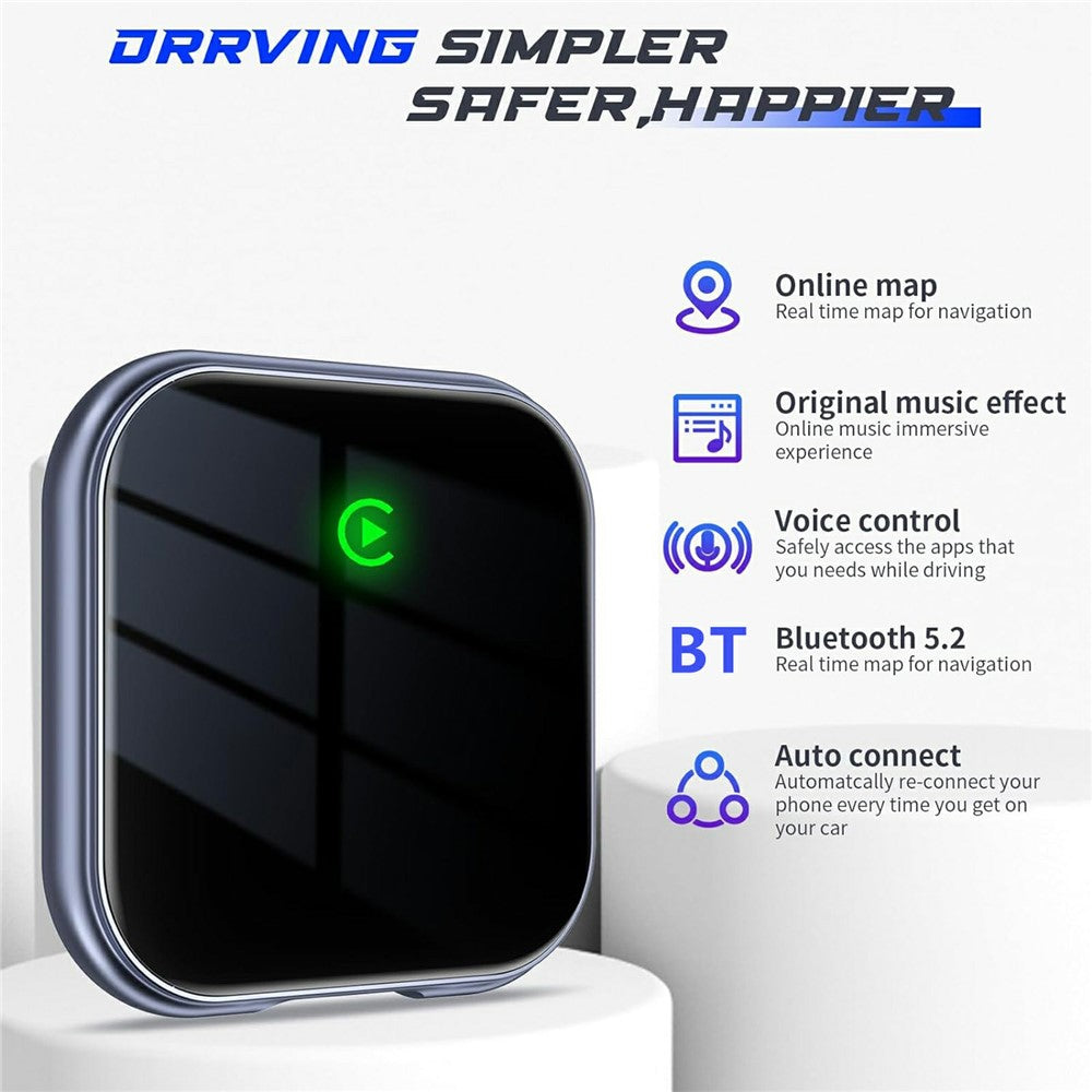 BY963 Trådløs Biladapter WiFi Bluetooth-kompatibel Dual Connection Bilforbindelseskonverterboks