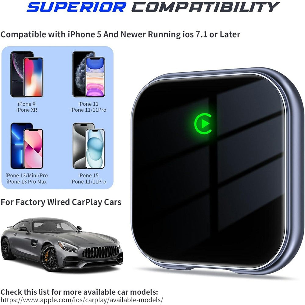 BY963 Trådløs Biladapter WiFi Bluetooth-kompatibel Dual Connection Bilforbindelseskonverterboks