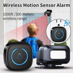 M8 Commercial Wireless Sensor Infrared Motion Detector Welcome Doorbell Chime with 1 Transmitter + 1 Receiver