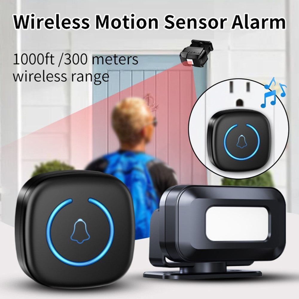 M8 Kommerciel trådløs sensor infrarød bevægelsesdetektor velkomstdørklokke med 1 sender + 2 modtagere