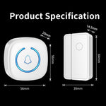 M8 Commercial Wireless Door Magnet Sensor Chime Welcome Visitor Alert with 2 Transmitter + 1 Receiver